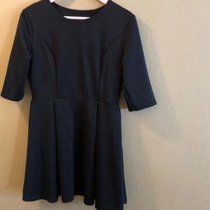 Black scuba A-line dress